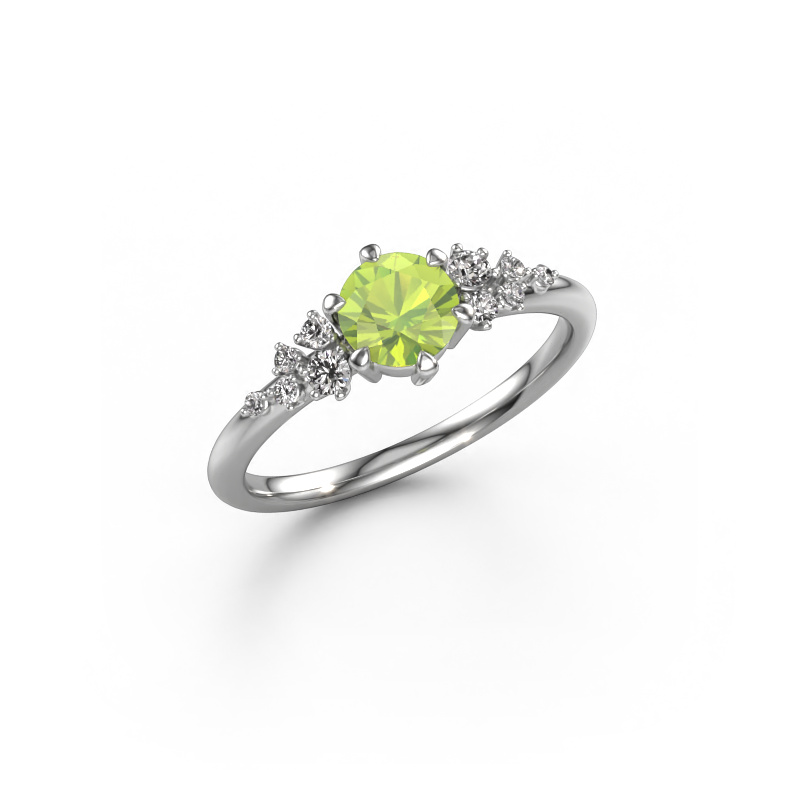 Image of Ring Royce RND 950 platinum Peridot 5.5 mm