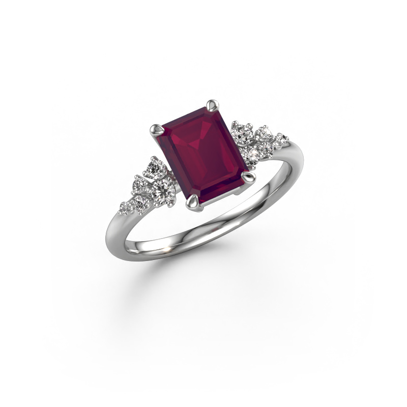 Image of Ring Royce EME 950 platinum Rhodolite 8x6 mm