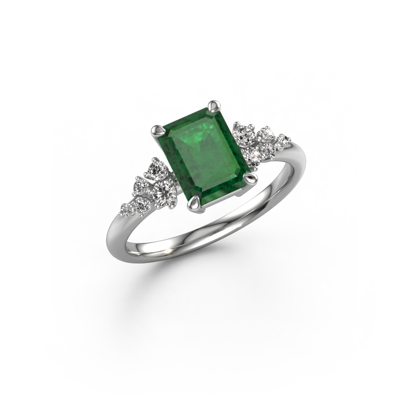 Image of Ring Royce EME 585 white gold Emerald 8x6 mm