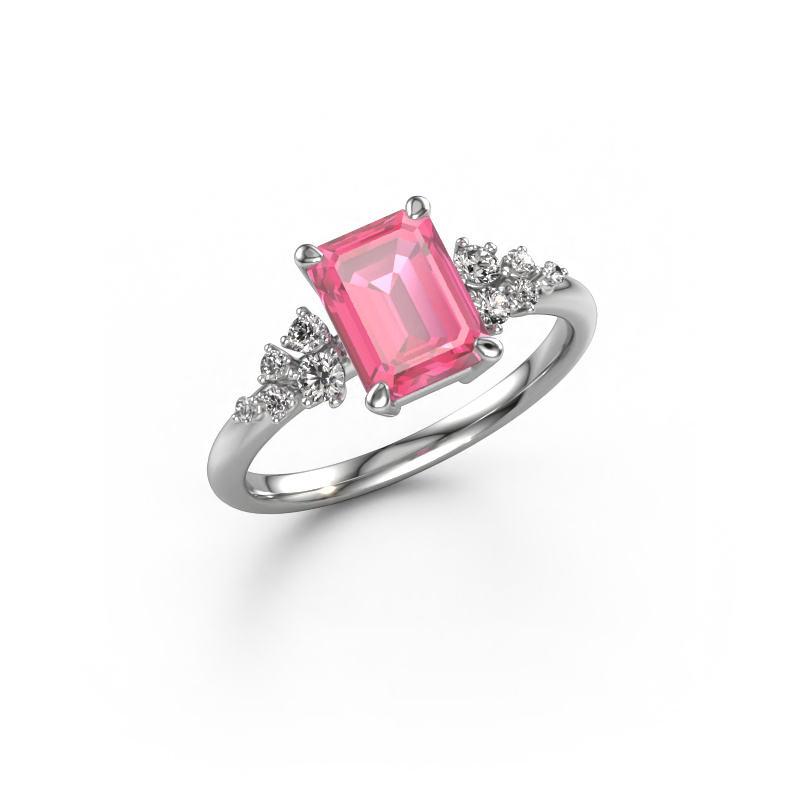 Bild von Ring Royce EME 585 Weißgold Pink Saphir 8x6 mm
