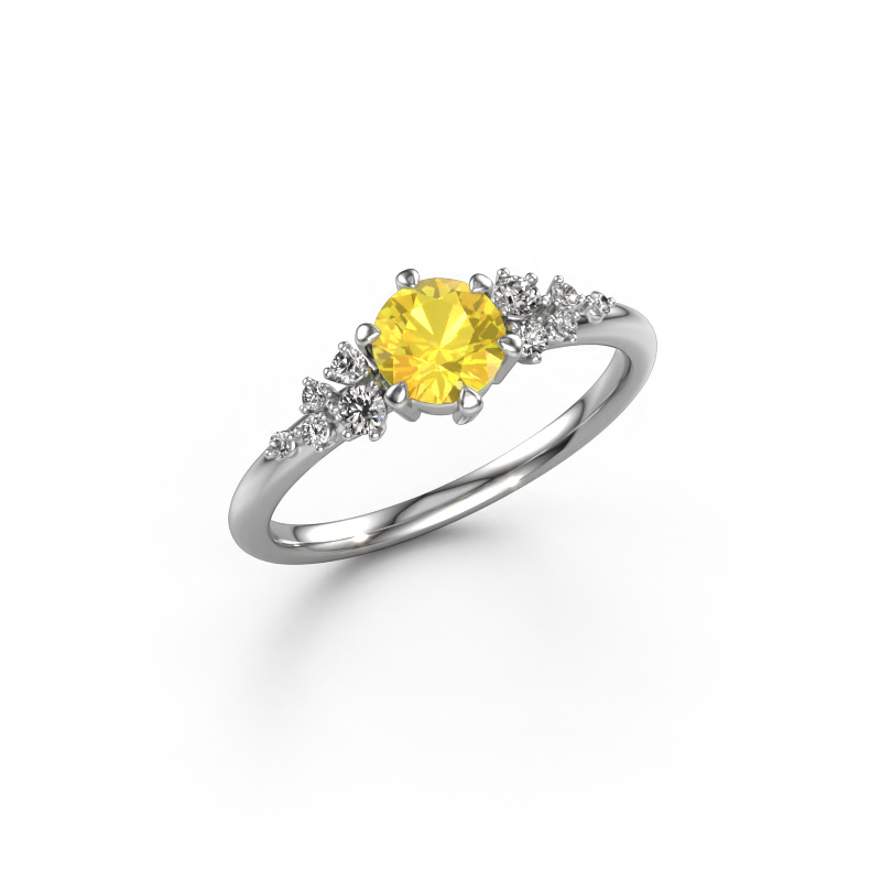 Image of Ring Royce RND 950 platinum Yellow sapphire 5.5 mm