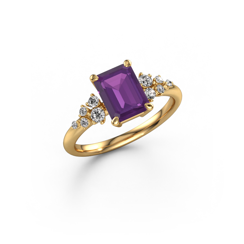 Image of Engagement ring Royce EME 585 gold Amethyst 8x6 mm