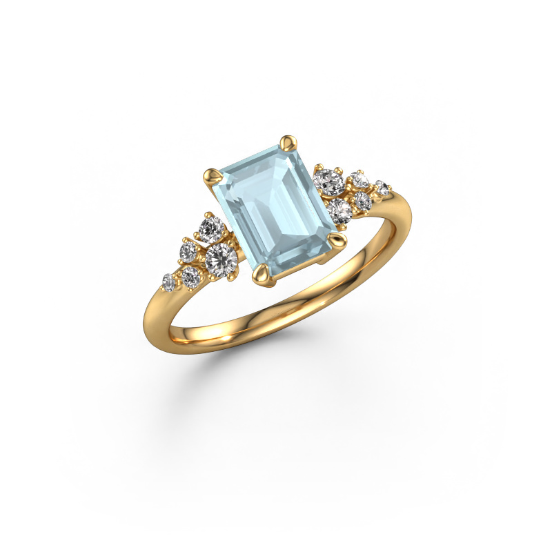 Image of Engagement ring Royce EME 585 gold Aquamarine 8x6 mm