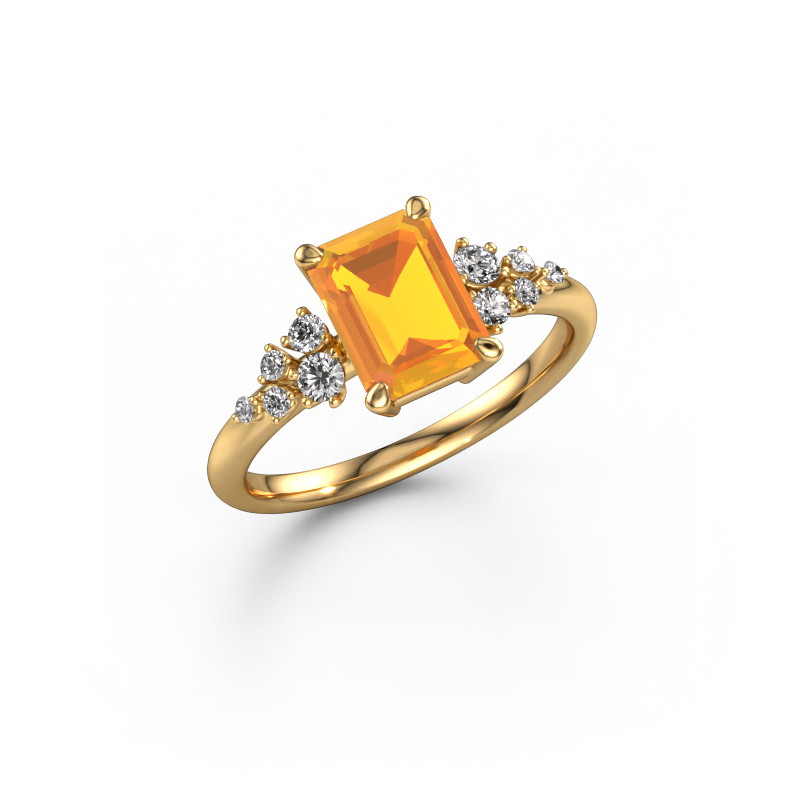 Image of Engagement ring Royce EME 585 gold Citrin 8x6 mm