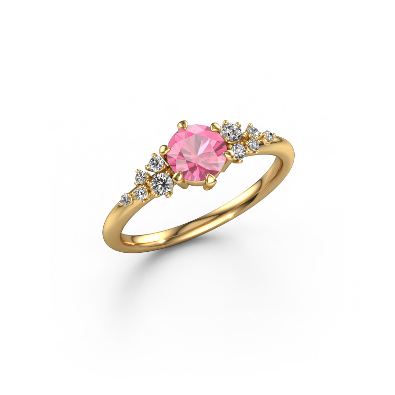 Image de Bague Royce RND 585 or jaune Saphir rose 5.5 mm