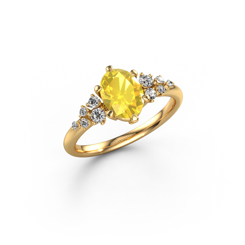 Image de Bague de fiançailles Royce OVL 585 or jaune Saphir jaune 8x6 mm
