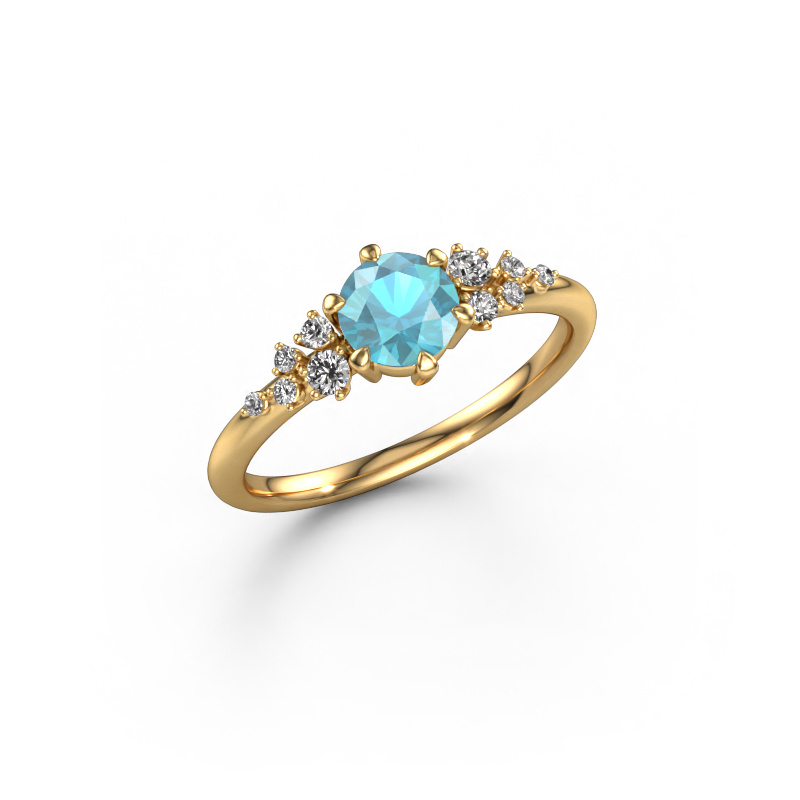 Image of Ring Royce RND 585 gold Blue topaz 5.5 mm