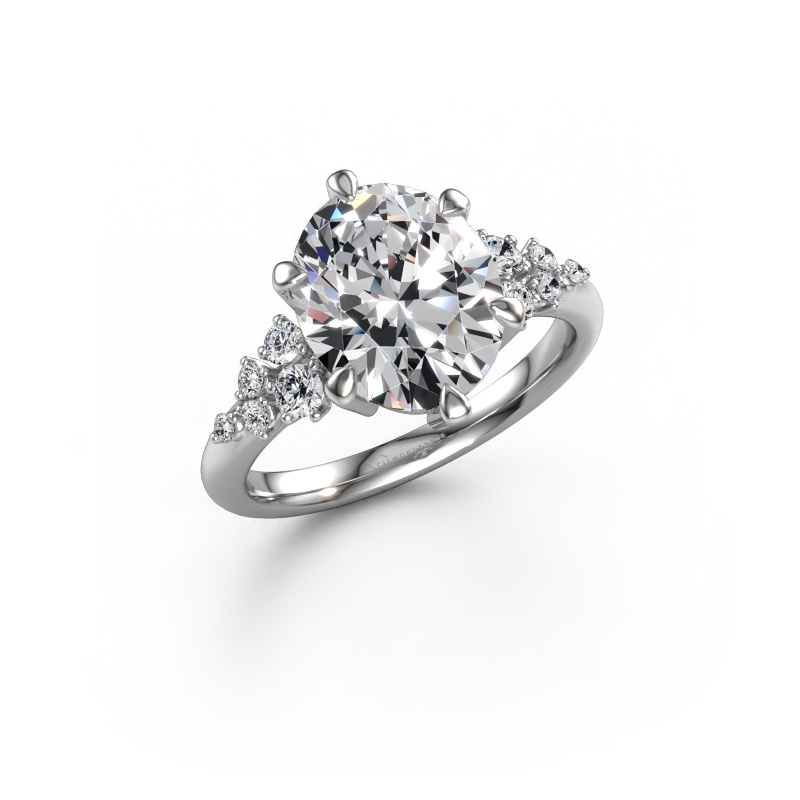 Image de Bague de fiançailles Royce OVL 585 or blanc Diamant synthétique 4.166 crt