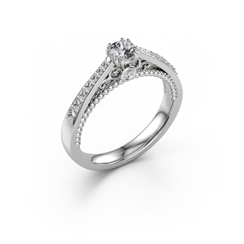 Bild av Förlovningsring Rozella 585 vitt guld Labbodlad diamant 0.468 crt