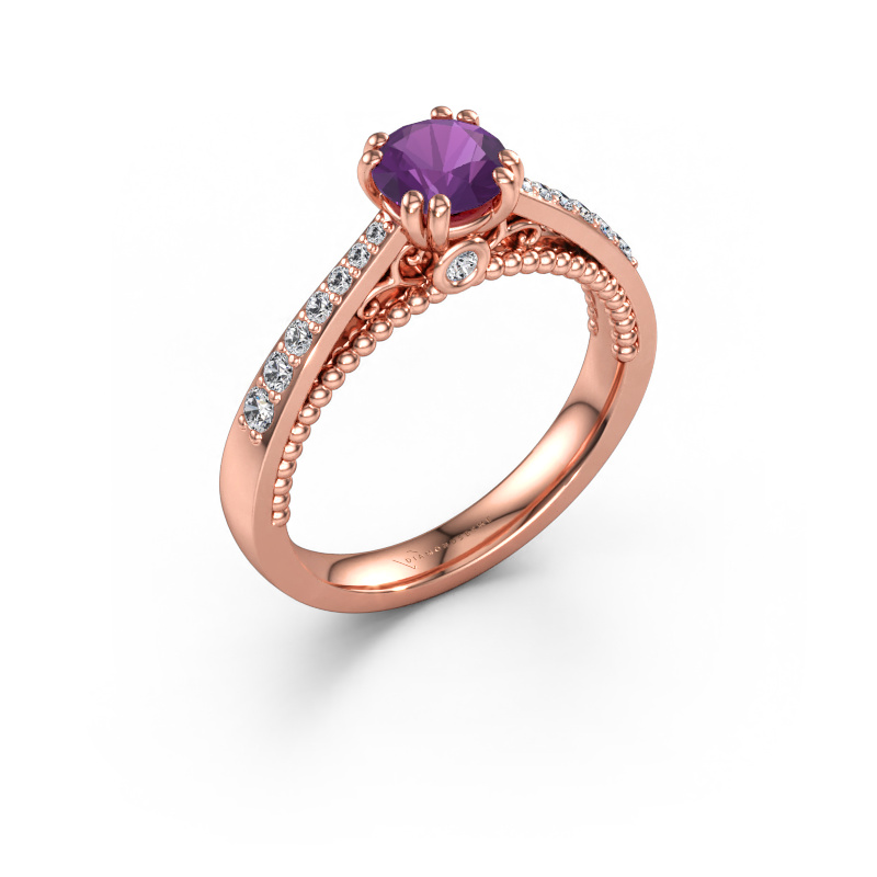 Immagine di Anello di fidanzamento Rozella 585 oro rosa Ametista 5.5 mm