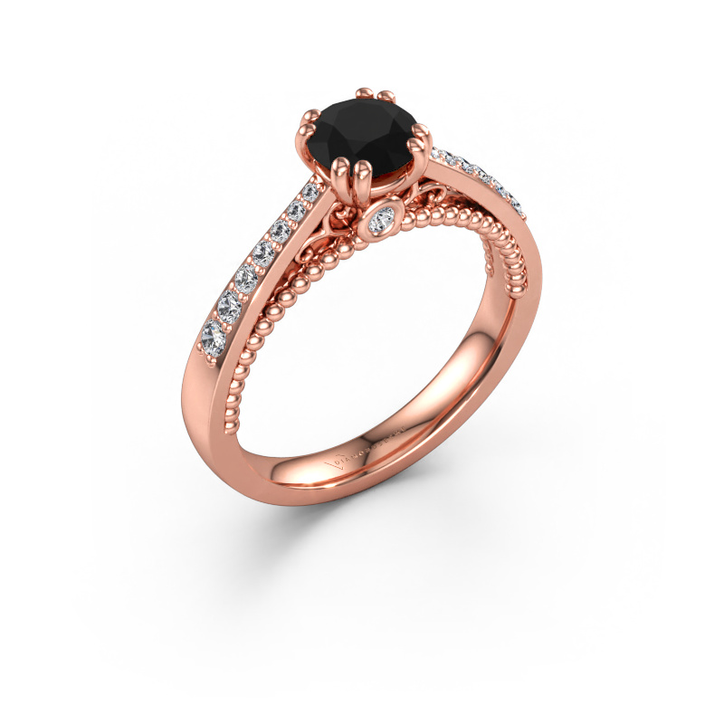 Immagine di Anello di fidanzamento Rozella 585 oro rosa Diamante nero 0.998 crt
