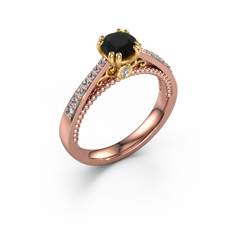Bild von Verlobungsring Rozella 585 Roségold Schwarz Diamant 0.998 crt