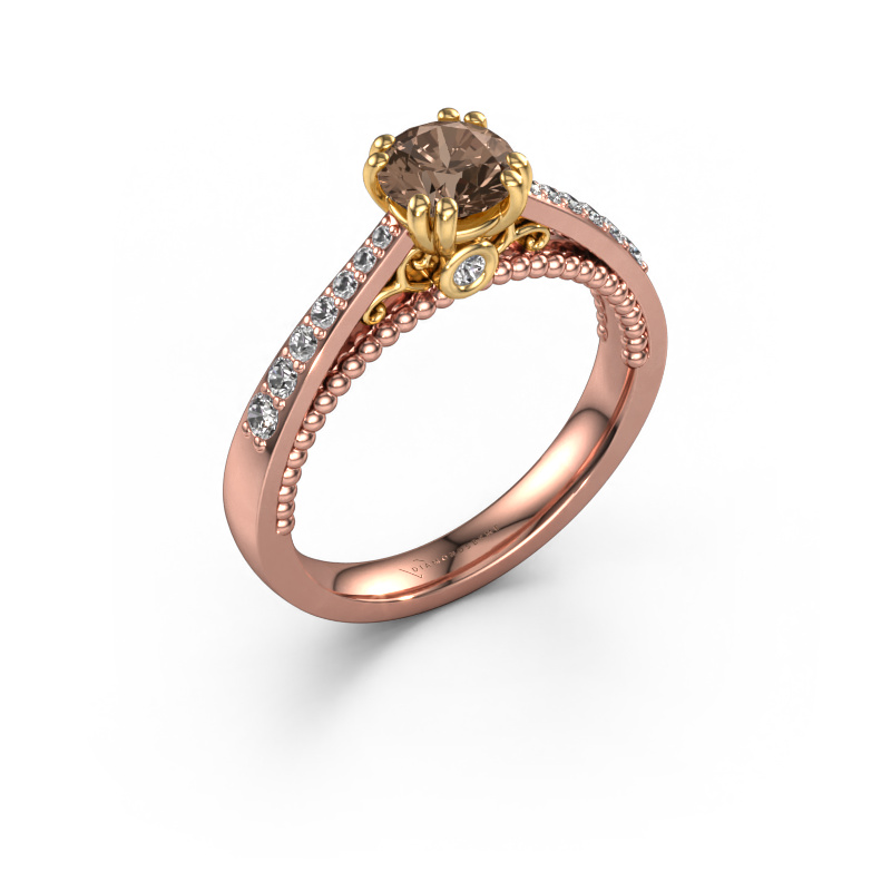 Image de Bague de fiançailles Rozella 585 or rose Diamant brun 0.868 crt