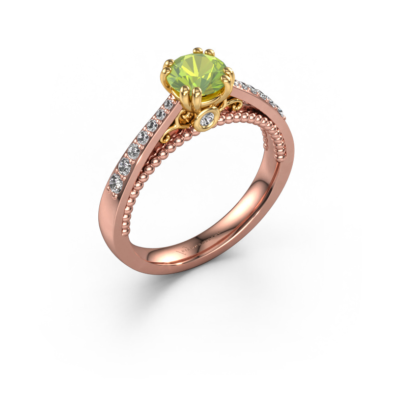 Bild von Verlobungsring Rozella 585 Roségold Peridot 5.5 mm