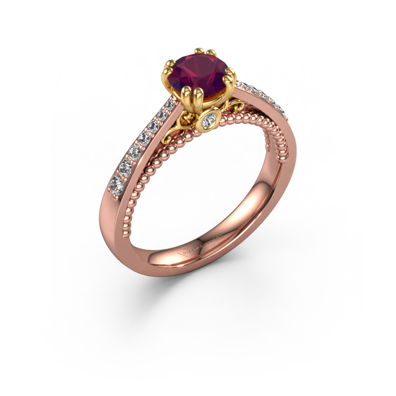Bild von Verlobungsring Rozella 585 Roségold Rhodolit 5.5 mm