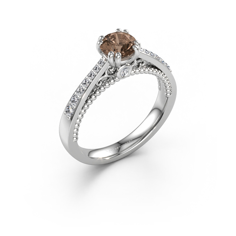Immagine di Anello di fidanzamento Rozella 585 oro bianco Diamante marrone 0.868 crt