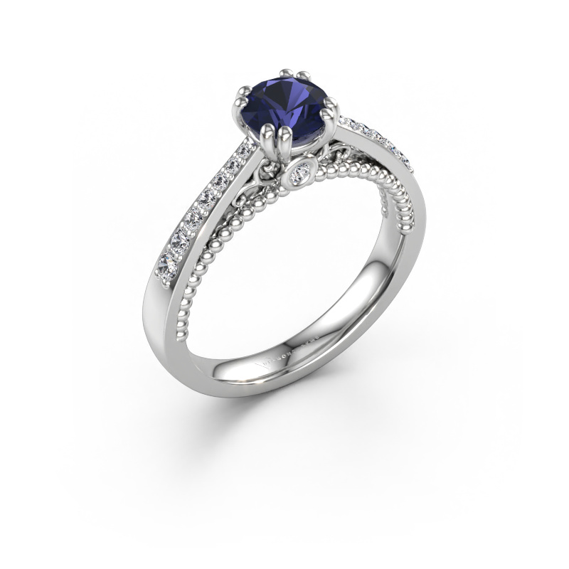 Bild av Förlovningsring Rozella 585 vitt guld Safir 5.5 mm