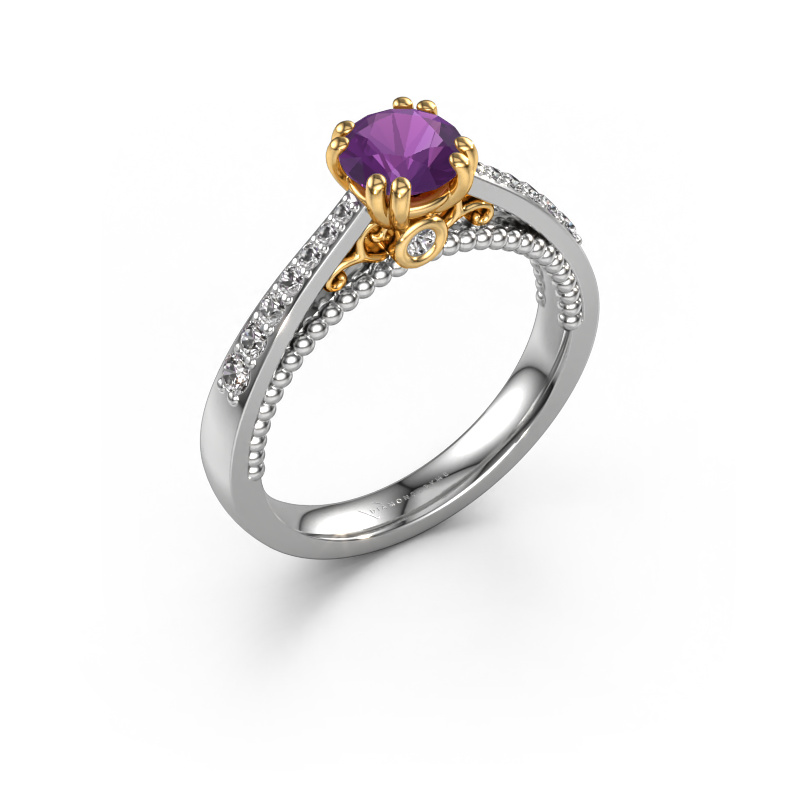 Bild von Verlobungsring Rozella 585 Weißgold Amethyst 5.5 mm