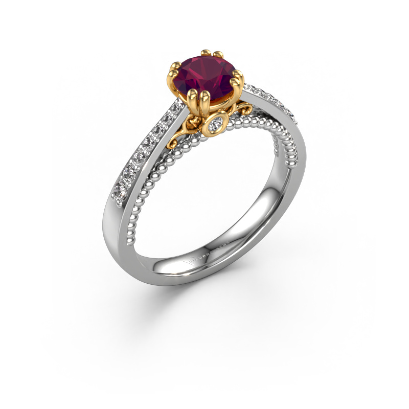 Image de Bague de fiançailles Rozella 585 or blanc Rhodolite 5.5 mm