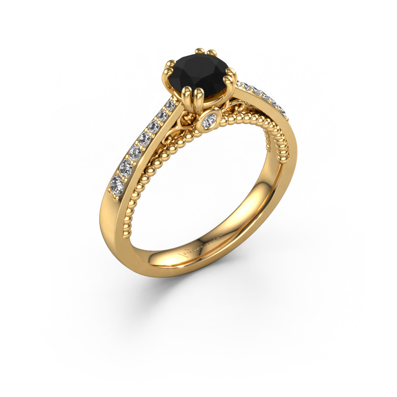 Image of Engagement ring Rozella 585 gold Black diamond 0.998 crt