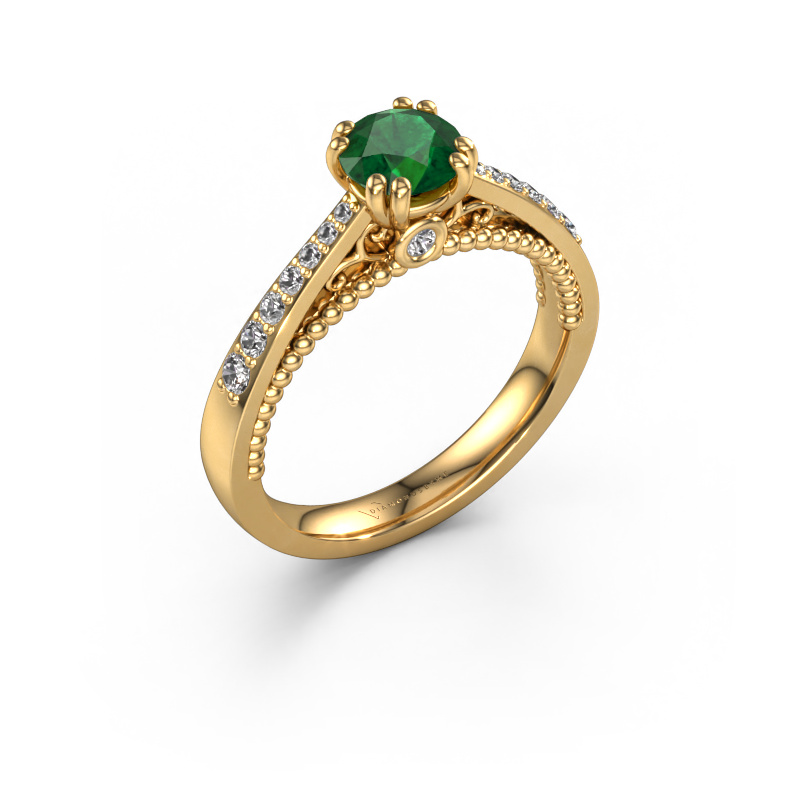 Image of Engagement ring Rozella 585 gold Emerald 5.5 mm