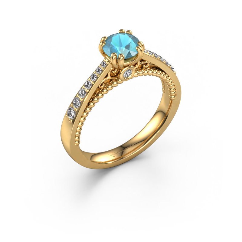 Bild von Verlobungsring Rozella 585 Gold Blau Topas 5.5 mm