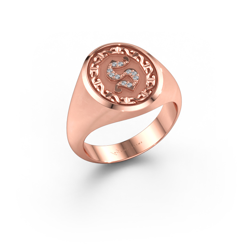 Immagine di Anello da uomo Ruan 585 oro rosa Diamante lab grown 0.05 crt