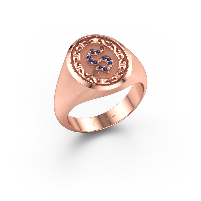 Immagine di Anello da uomo Ruan 585 oro rosa Zaffiro 1 mm