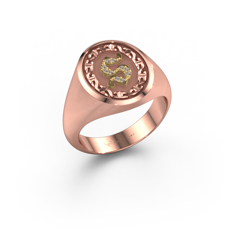 Bild von Herrenring Ruan 585 Roségold Braun Diamant 0.05 crt
