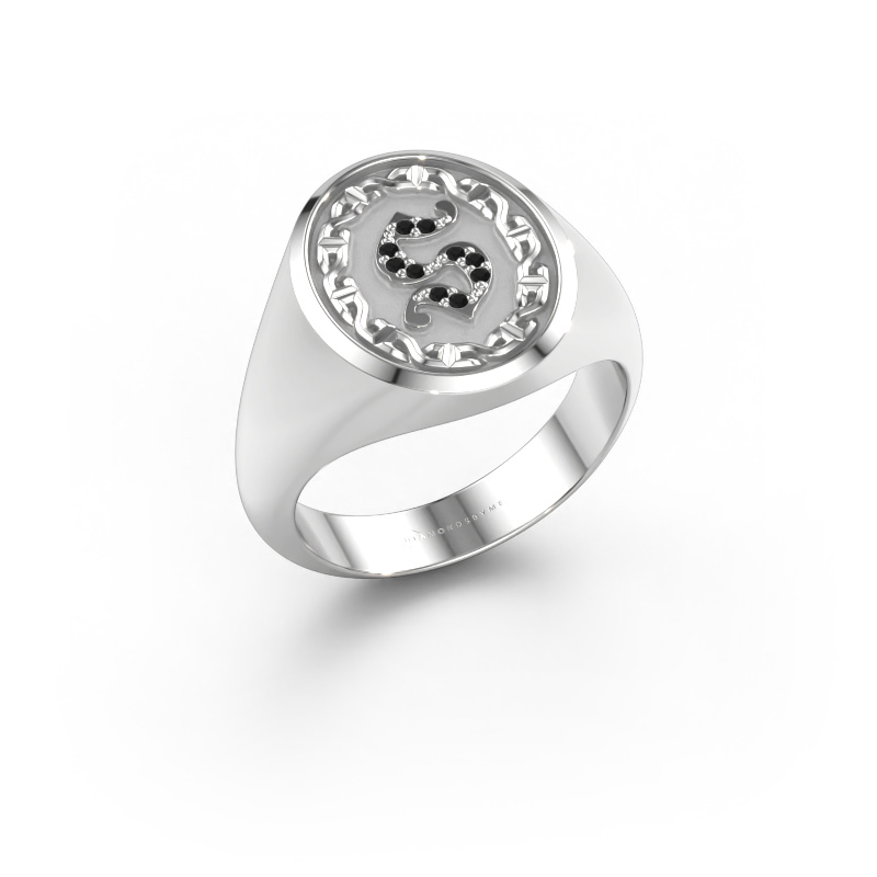 Bild av Herrring Ruan 585 vitt guld Svart diamant 0.06 crt