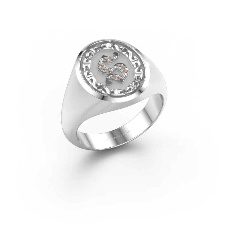 Bild von Herrenring Ruan 585 Weißgold Braun Diamant 0.05 crt