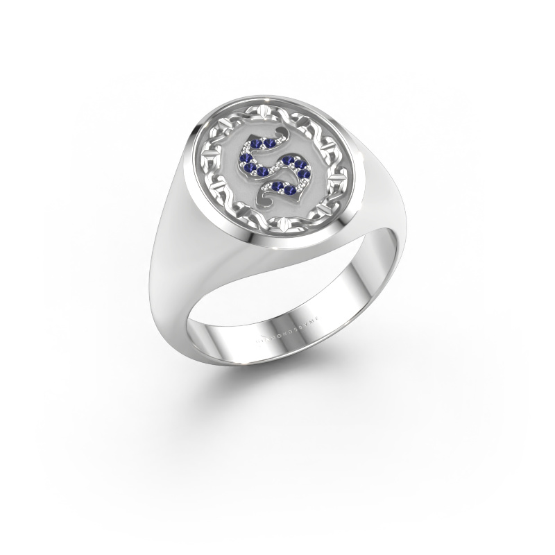 Immagine di Anello da uomo Ruan 585 oro bianco Zaffiro 1 mm