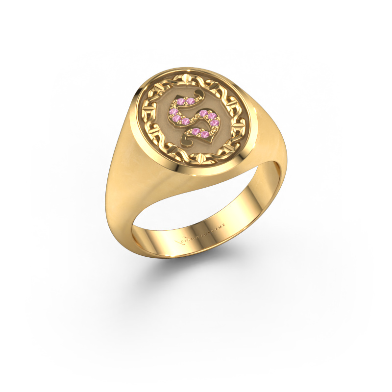 Bild von Herrenring Ruan 585 Gold Pink Saphir 1 mm