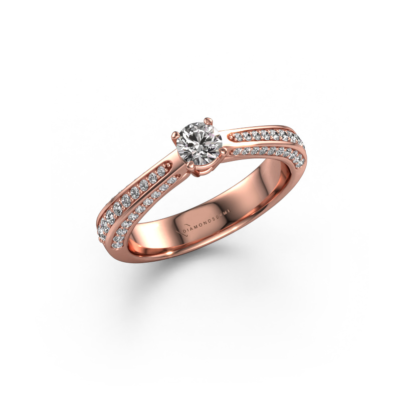 Image of Engagement ring Ruby rnd 585 rose gold Diamond 0.625 crt