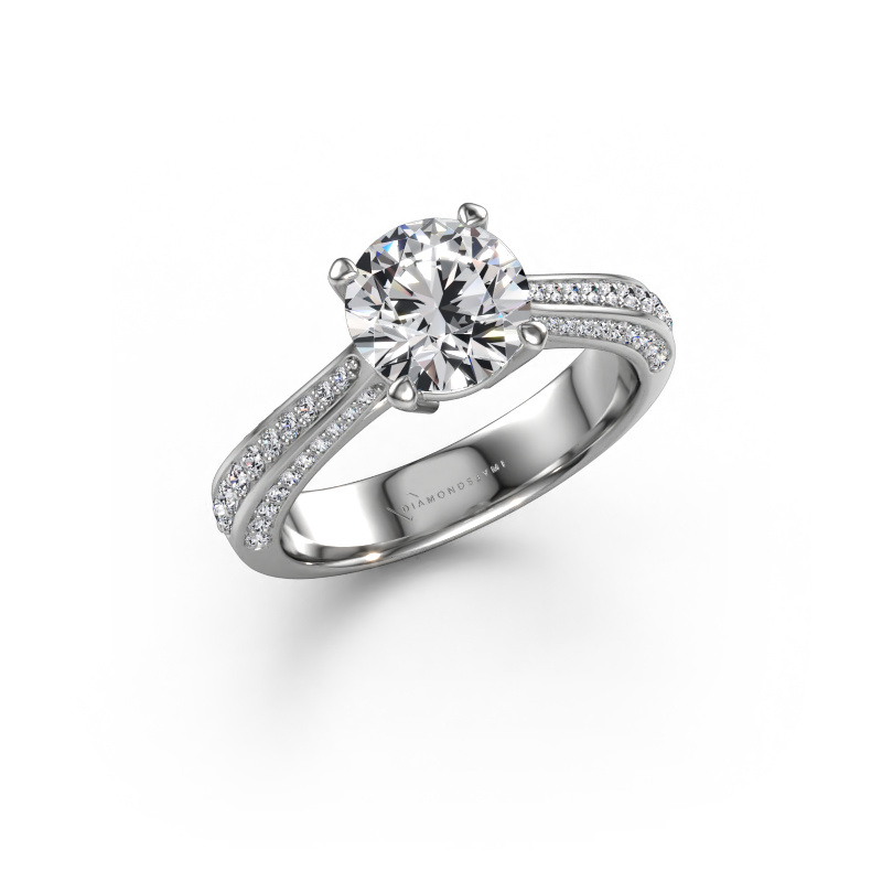 Afbeelding van Verlovingsring Ruby rnd 585 witgoud Diamant 1.875 crt
