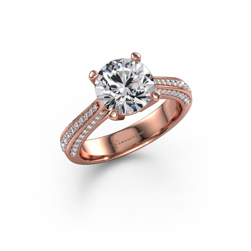 Image of Engagement ring Ruby rnd 585 rose gold Diamond 2.375 crt