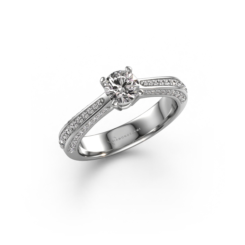 Bild von Verlobungsring Ruby rnd 950 Platin Diamant 0.875 crt