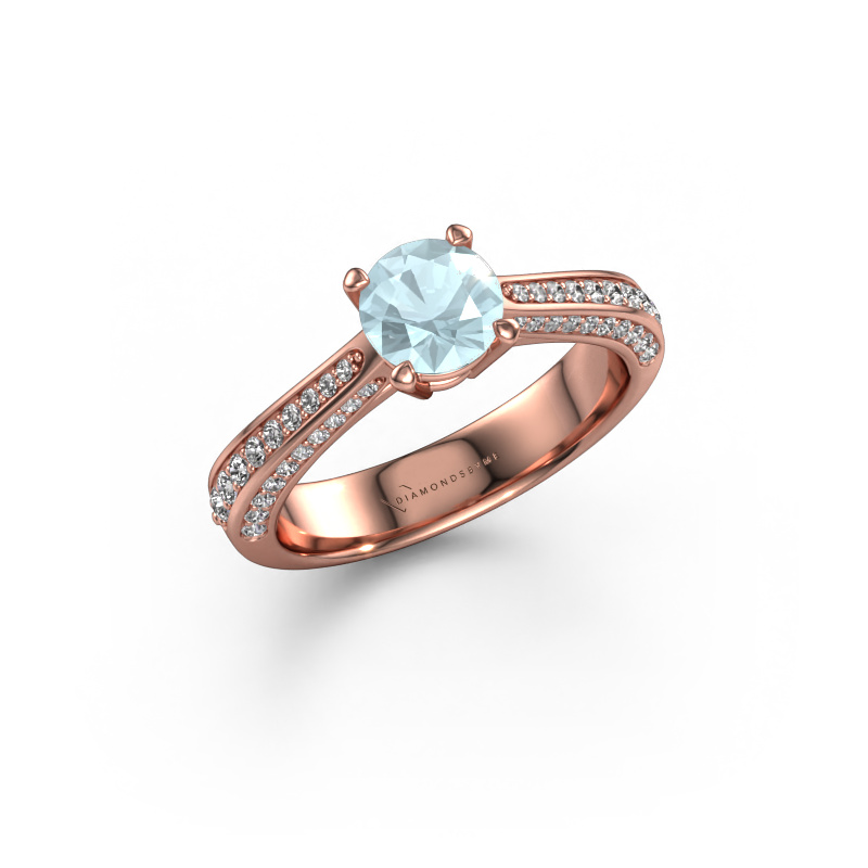 Bild von Verlobungsring Ruby rnd 585 Roségold Aquamarin 5.7 mm