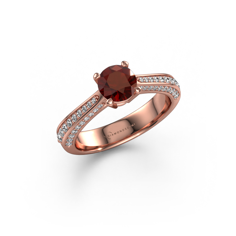 Afbeelding van Verlovingsring Ruby rnd 585 rosé goud Granaat 5.7 mm
