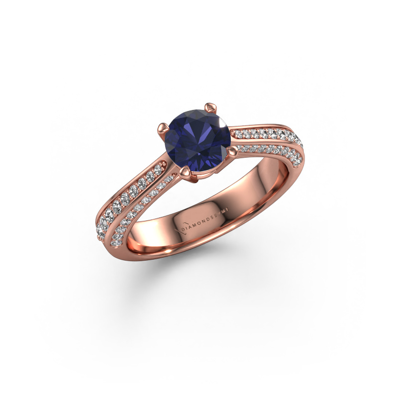 Image of Engagement ring Ruby rnd 585 rose gold Sapphire 5.7 mm