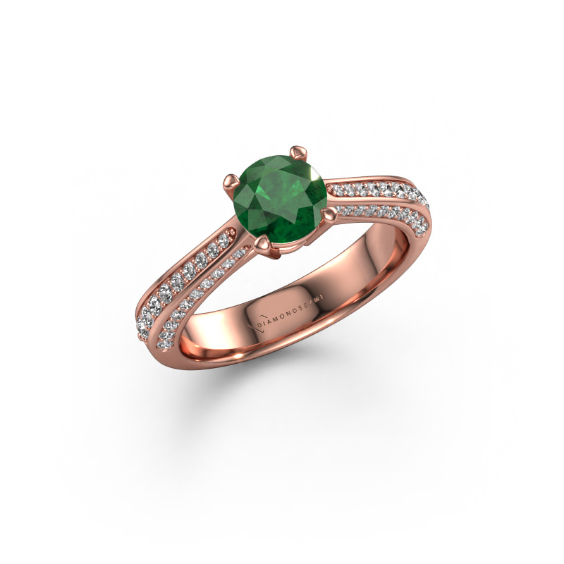 Image of Engagement ring Ruby rnd 585 rose gold Emerald 5.7 mm