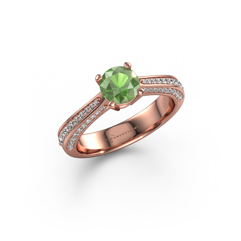 Bild von Verlobungsring Ruby rnd 585 Roségold Turmalin grün 5.7 mm
