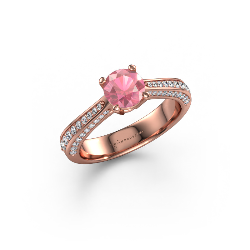 Afbeelding van Verlovingsring Ruby rnd 585 rosé goud Toermalijn pink 5.7 mm