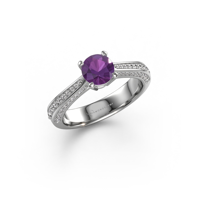Image de Bague de fiançailles Ruby rnd 585 or blanc Améthyste 5.7 mm