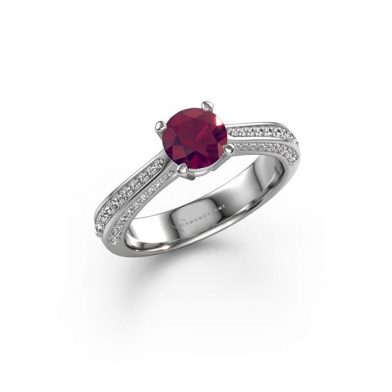 Bild von Verlobungsring Ruby rnd 950 Platin Rhodolit 5.7 mm