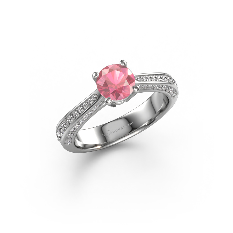 Bild von Verlobungsring Ruby rnd 585 Weißgold Turmalin rosa 5.7 mm