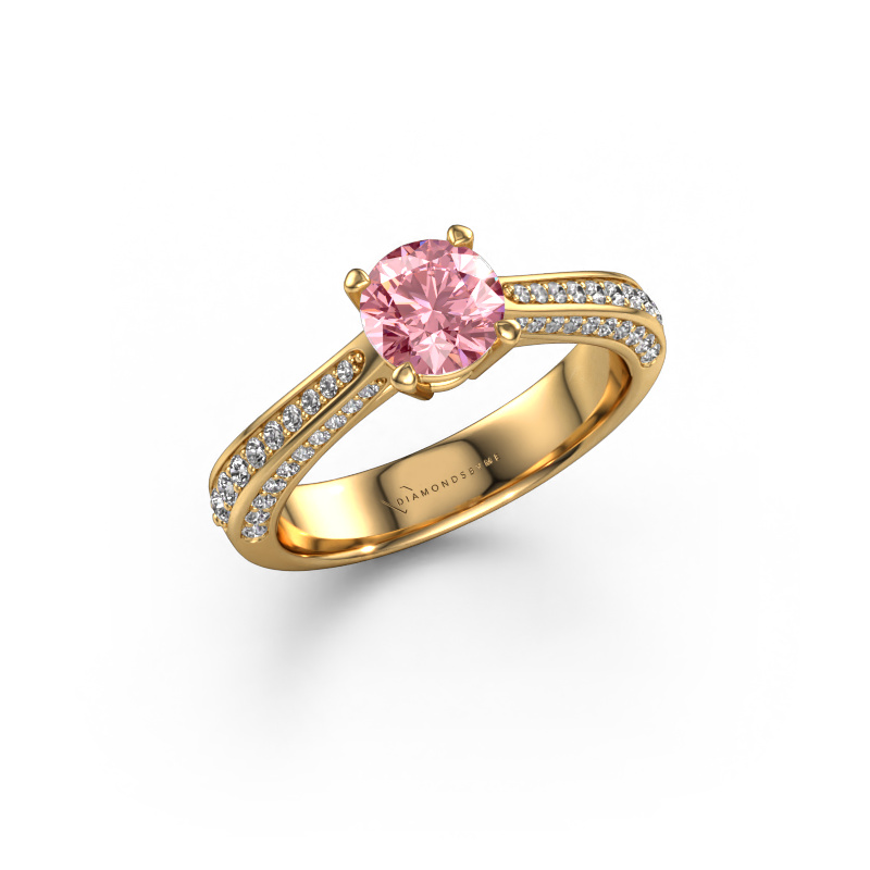Bild von Verlobungsring Ruby rnd 585 Gold Rosa Labordiamant 5.7 mm