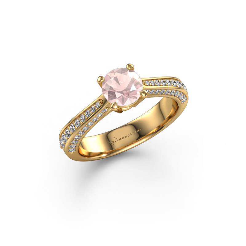 Bild von Verlobungsring Ruby rnd 585 Gold Morganit Champagner 5.7 mm