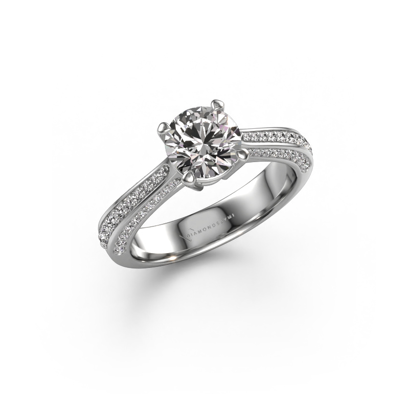 Bild von Verlobungsring Ruby rnd 950 Platin Diamant 1.375 crt