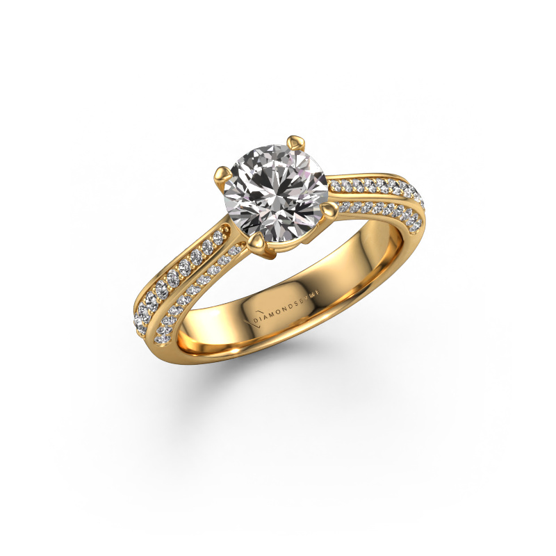 Image of Engagement ring Ruby rnd 585 gold Diamond 1.375 crt